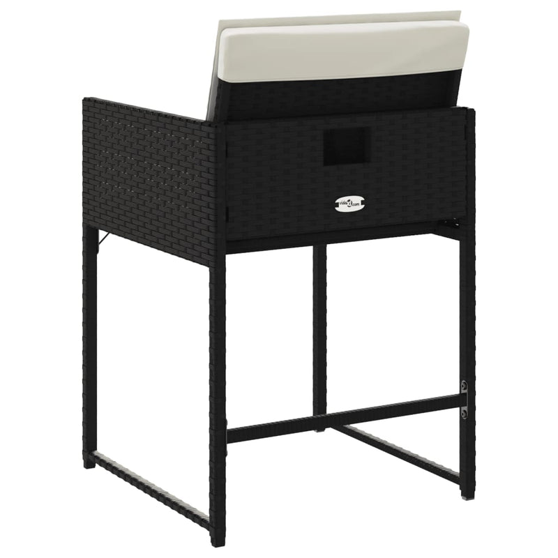 vidaXL 4 db fekete polyrattan kerti szék párnával