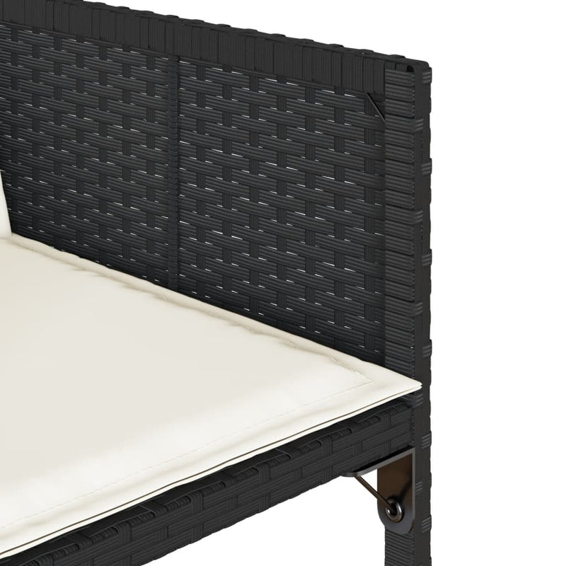vidaXL 4 db fekete polyrattan kerti szék párnával