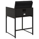 vidaXL 4 db fekete polyrattan kerti szék párnával