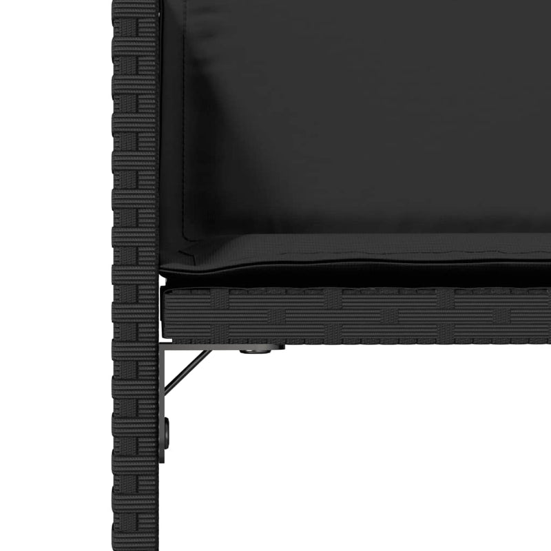 vidaXL 4 db fekete polyrattan kerti szék párnával