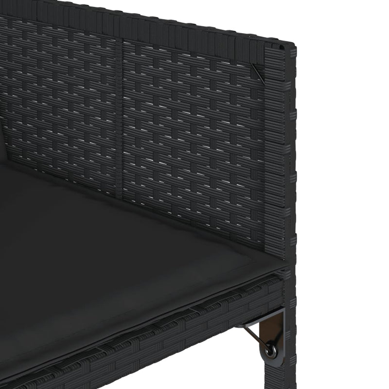 vidaXL 4 db fekete polyrattan kerti szék párnával