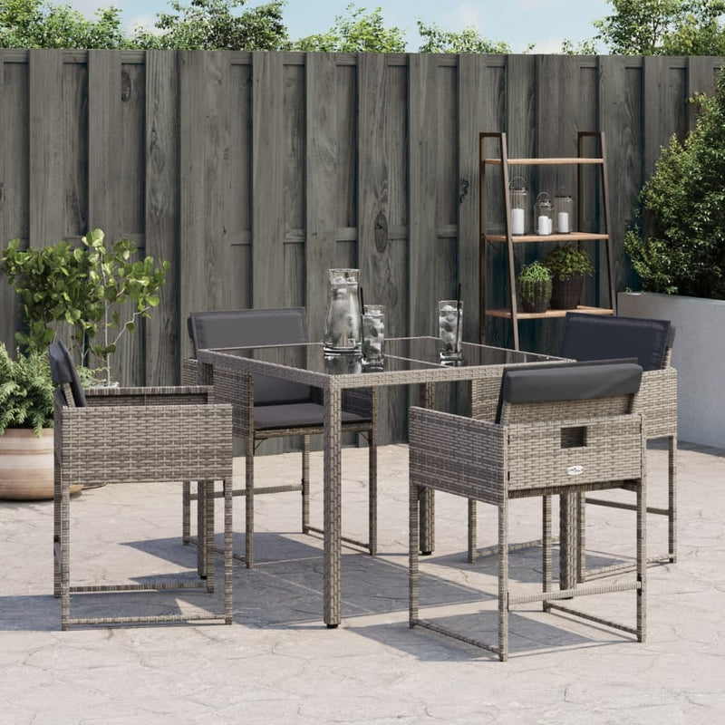 vidaXL 4 db szürke polyrattan kerti szék párnával