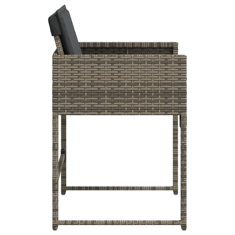 vidaXL 4 db szürke polyrattan kerti szék párnával