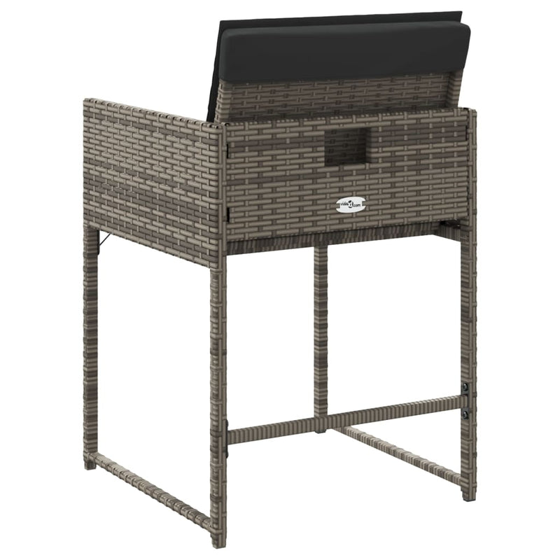vidaXL 4 db szürke polyrattan kerti szék párnával