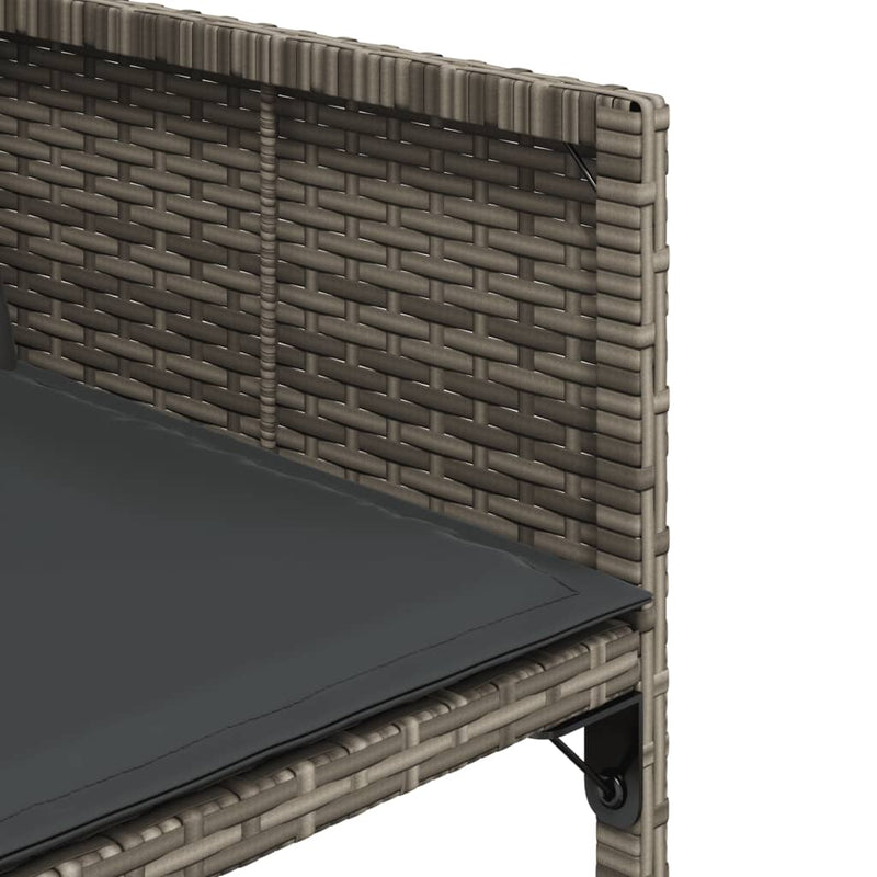 vidaXL 4 db szürke polyrattan kerti szék párnával