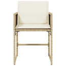 vidaXL 4 db bézs polyrattan kerti szék párnával