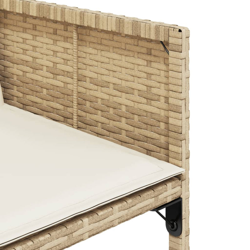 vidaXL 4 db bézs polyrattan kerti szék párnával