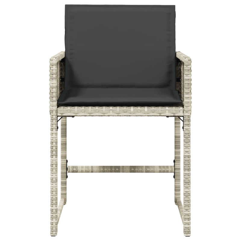 vidaXL 4 db világosszürke polyrattan kerti szék párnával