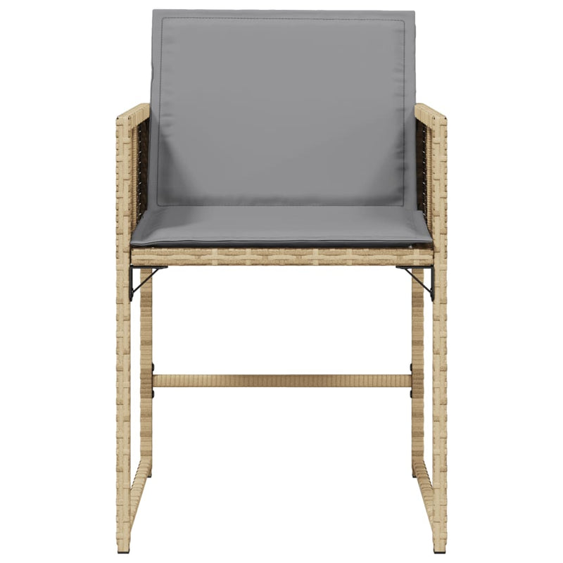 vidaXL 4 db vegyes bézs polyrattan kerti szék párnával