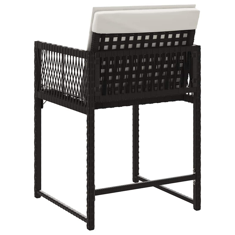 vidaXL 4 db fekete polyrattan kerti szék párnával