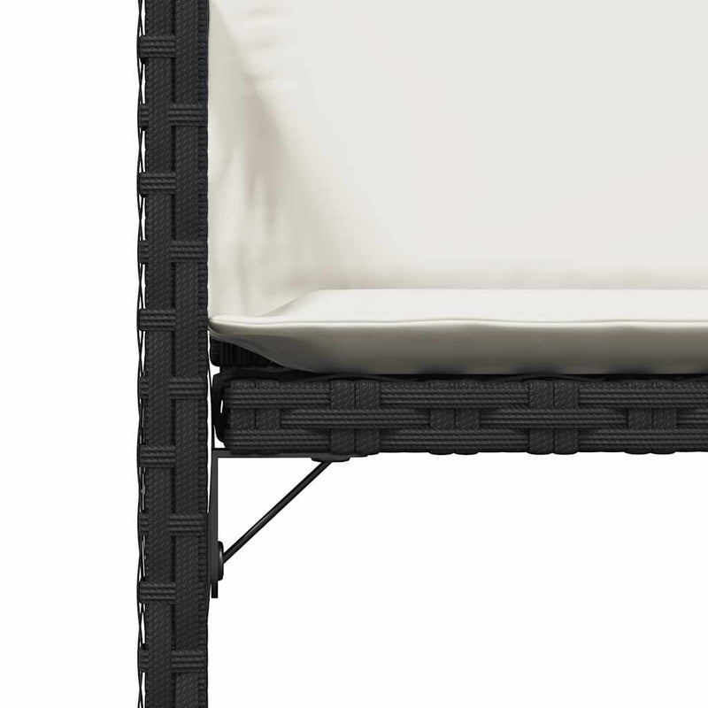 vidaXL 4 db fekete polyrattan kerti szék párnával