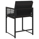 vidaXL 4 db fekete polyrattan kerti szék párnával