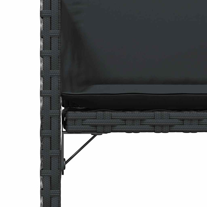 vidaXL 4 db fekete polyrattan kerti szék párnával