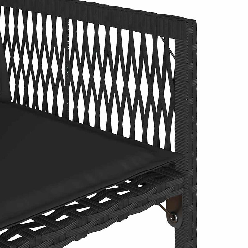 vidaXL 4 db fekete polyrattan kerti szék párnával
