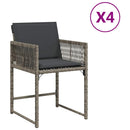 vidaXL 4 db szürke polyrattan kerti szék párnával