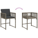 vidaXL 4 db szürke polyrattan kerti szék párnával