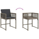 vidaXL 4 db szürke polyrattan kerti szék párnával