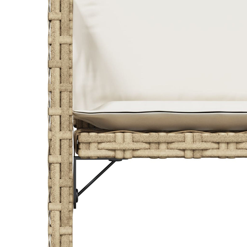 vidaXL 4 db bézs polyrattan kerti szék párnával