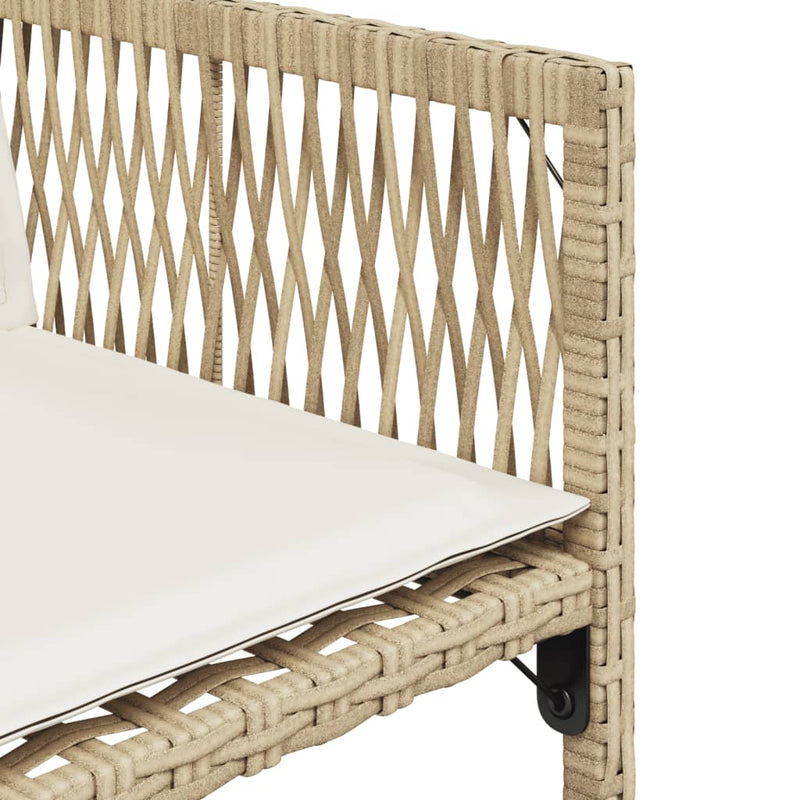 vidaXL 4 db bézs polyrattan kerti szék párnával