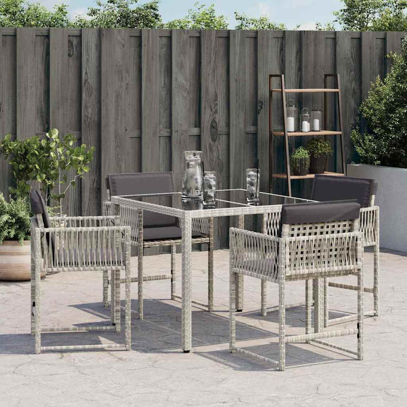 vidaXL 4 db világosszürke polyrattan kerti szék párnával