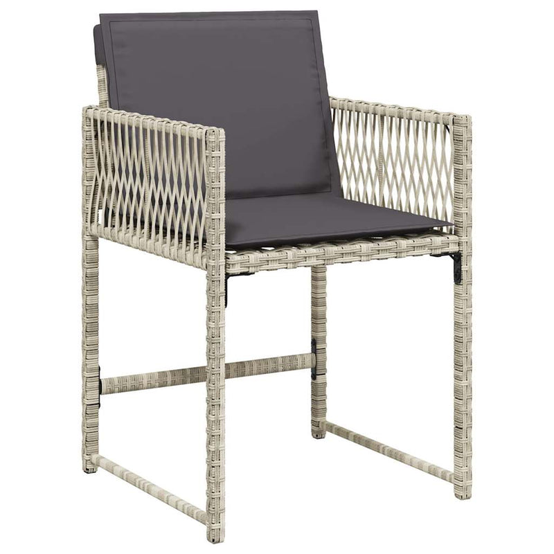 vidaXL 4 db világosszürke polyrattan kerti szék párnával