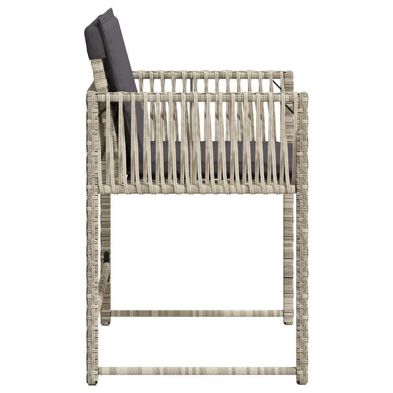 vidaXL 4 db világosszürke polyrattan kerti szék párnával