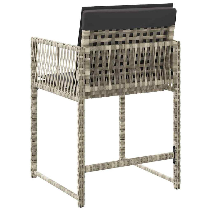 vidaXL 4 db világosszürke polyrattan kerti szék párnával