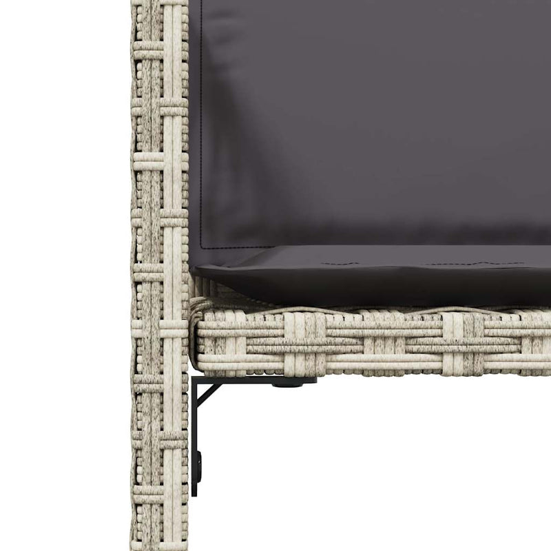 vidaXL 4 db világosszürke polyrattan kerti szék párnával