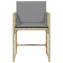 vidaXL 4 db vegyes bézs polyrattan kerti szék párnával