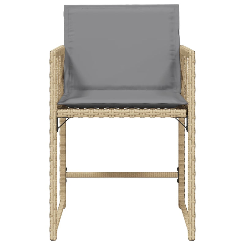 vidaXL 4 db vegyes bézs polyrattan kerti szék párnával