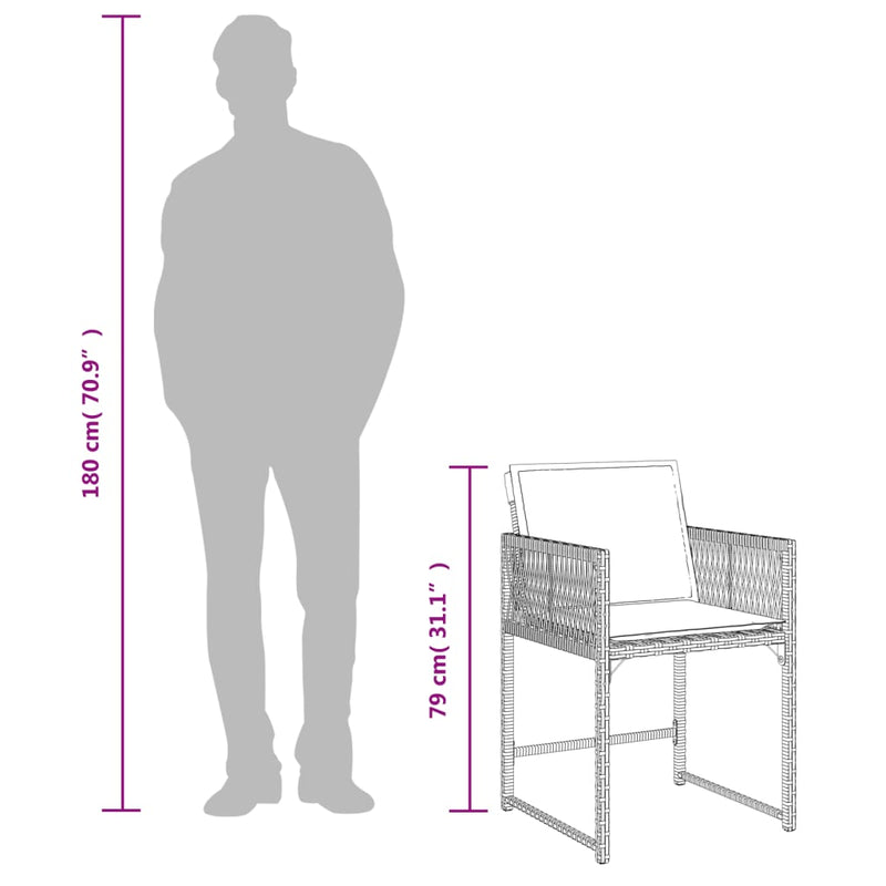 vidaXL 4 db vegyes bézs polyrattan kerti szék párnával