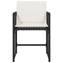 vidaXL 4 db fekete polyrattan kerti szék párnával