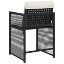 vidaXL 4 db fekete polyrattan kerti szék párnával