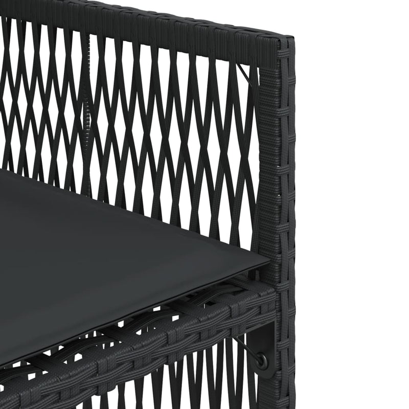 vidaXL 4 db fekete polyrattan kerti szék párnával