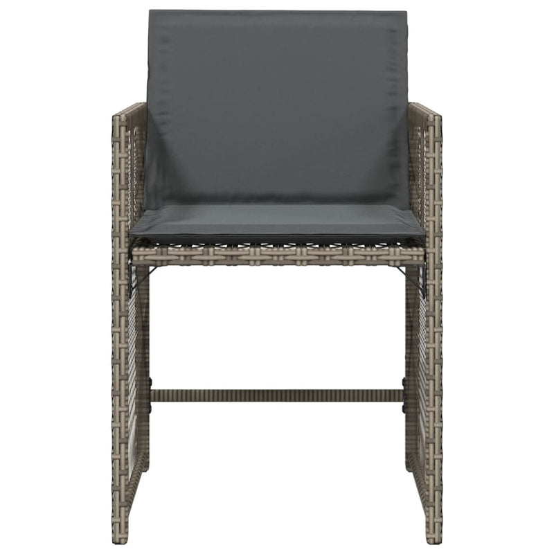 vidaXL 4 db szürke polyrattan kerti szék párnával