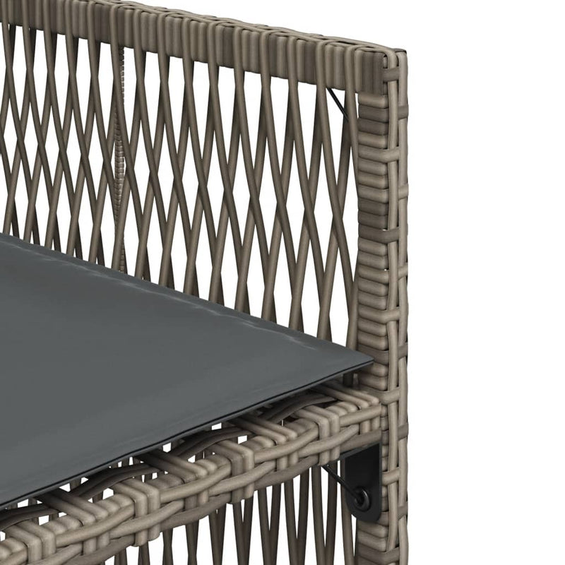 vidaXL 4 db szürke polyrattan kerti szék párnával