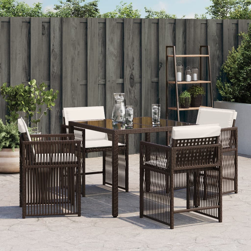 vidaXL 4 db barna polyrattan kerti szék párnával