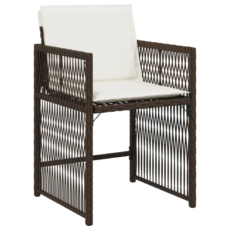 vidaXL 4 db barna polyrattan kerti szék párnával