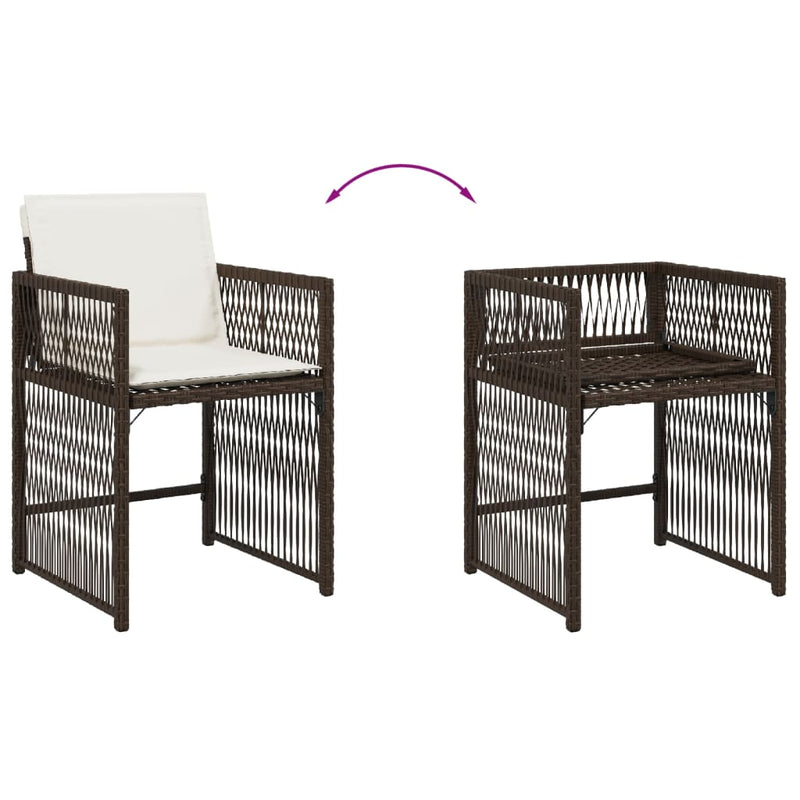 vidaXL 4 db barna polyrattan kerti szék párnával