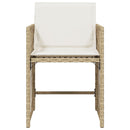 vidaXL 4 db bézs polyrattan kerti szék párnával