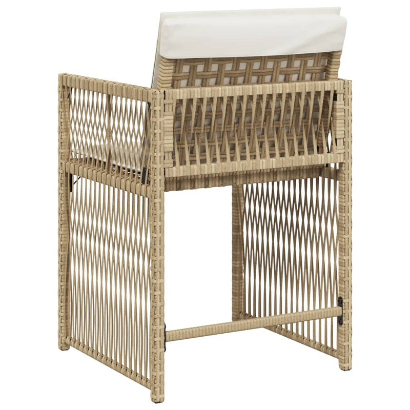 vidaXL 4 db bézs polyrattan kerti szék párnával