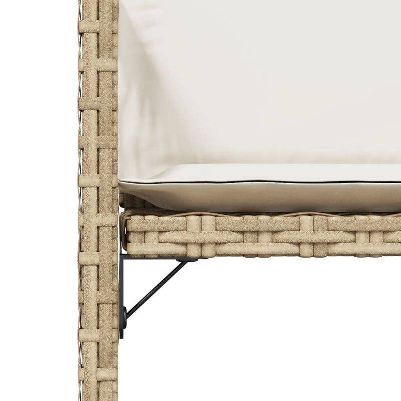vidaXL 4 db bézs polyrattan kerti szék párnával
