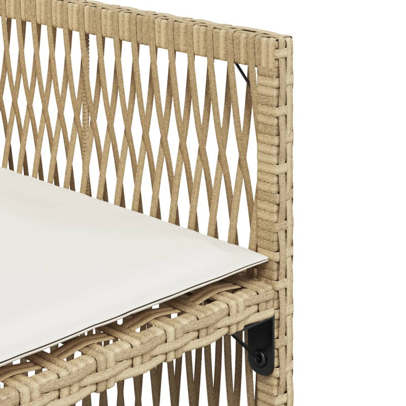 vidaXL 4 db bézs polyrattan kerti szék párnával