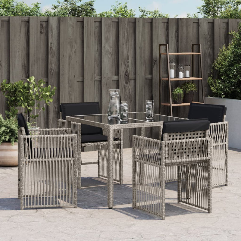 vidaXL 4 db világosszürke polyrattan kerti szék párnával