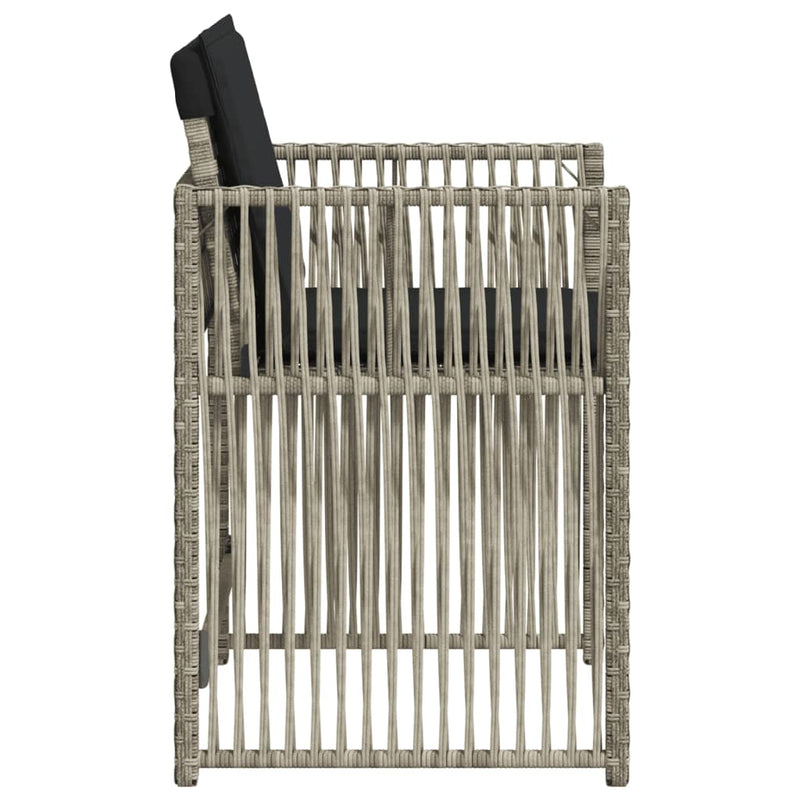 vidaXL 4 db világosszürke polyrattan kerti szék párnával