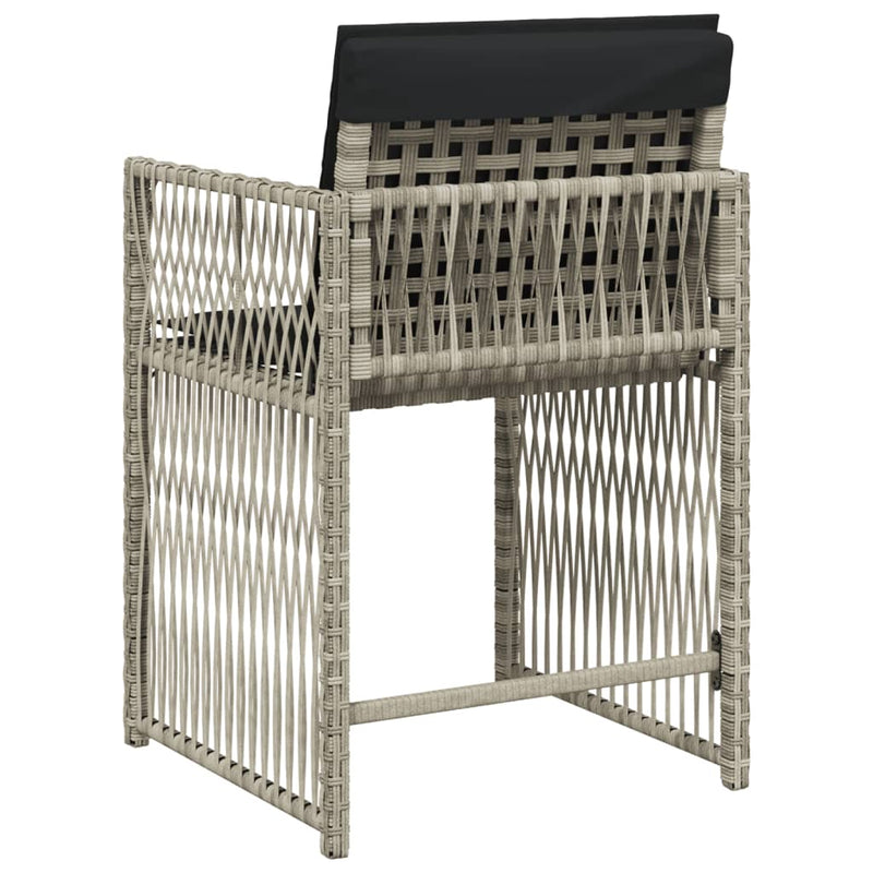 vidaXL 4 db világosszürke polyrattan kerti szék párnával