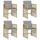vidaXL 4 db vegyes bézs polyrattan kerti szék párnával