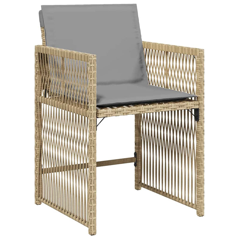 vidaXL 4 db vegyes bézs polyrattan kerti szék párnával