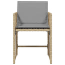 vidaXL 4 db vegyes bézs polyrattan kerti szék párnával