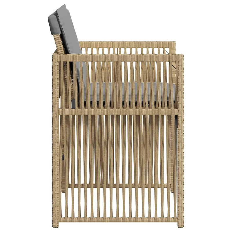 vidaXL 4 db vegyes bézs polyrattan kerti szék párnával